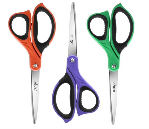 LIVINGO Scissors Stationery Set Sharp Stainless Steel Blade 3 Pack 8.5 Inch