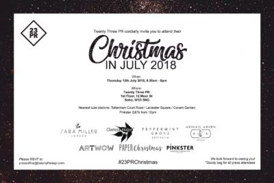 Twenty Three Pr’s Christmas in July