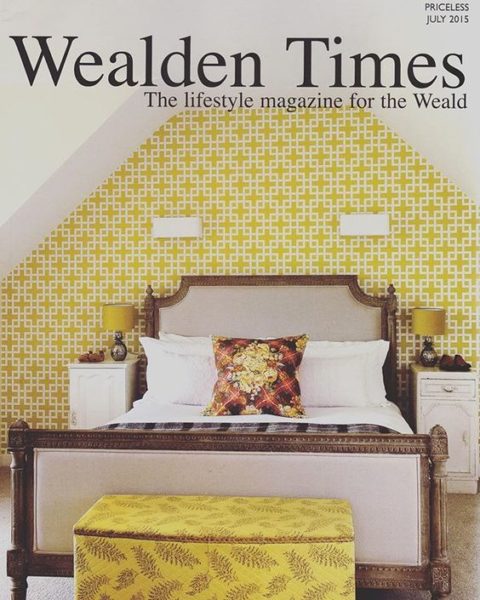We love interior magazines! Front cover of Wealden Times featuring a yellow bedroom.
