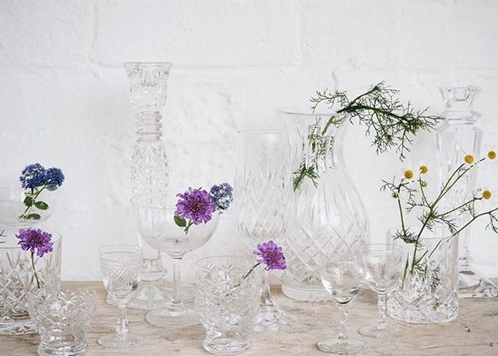 How to create a vignette - styling with glass objects in the home.