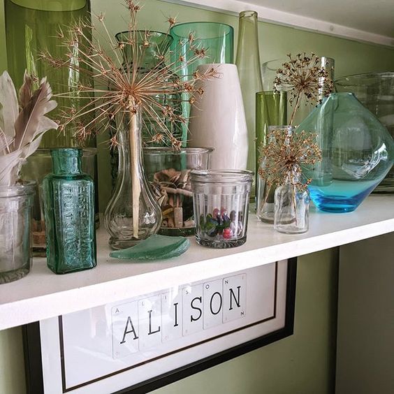 How to create a vignette - styling with glass objects in the home.