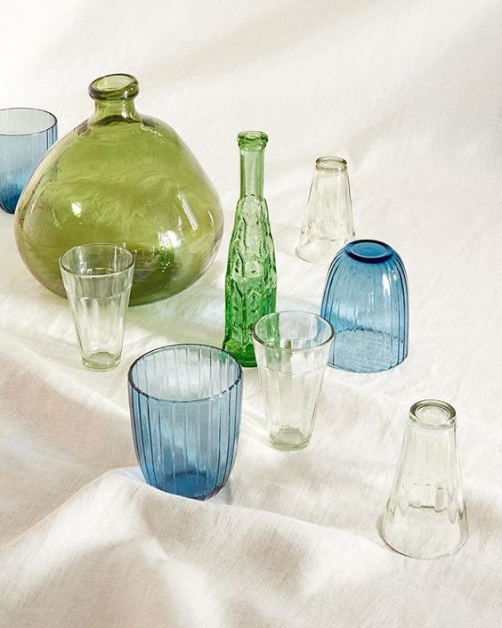 How to create a vignette - styling with glass objects in the home.