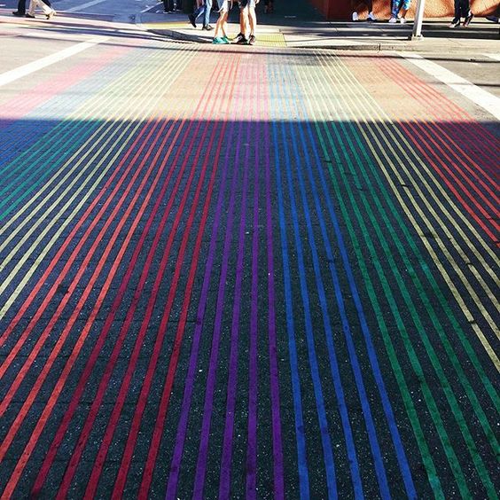 How to stay positive online in 2020. Rainbow coloured carpet.