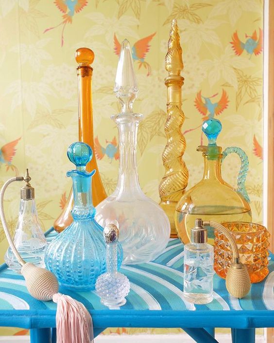 How to create a vignette - styling with glass objects in the home.