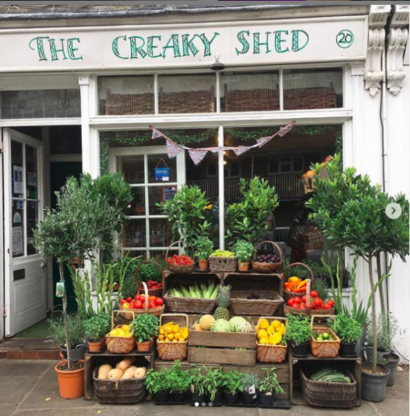 Shot of outside the Creaky Shed farm shop