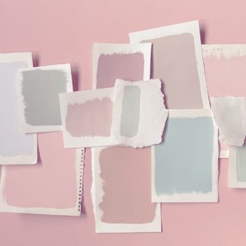 Selection of pastel paints for room decoraing when painting a room