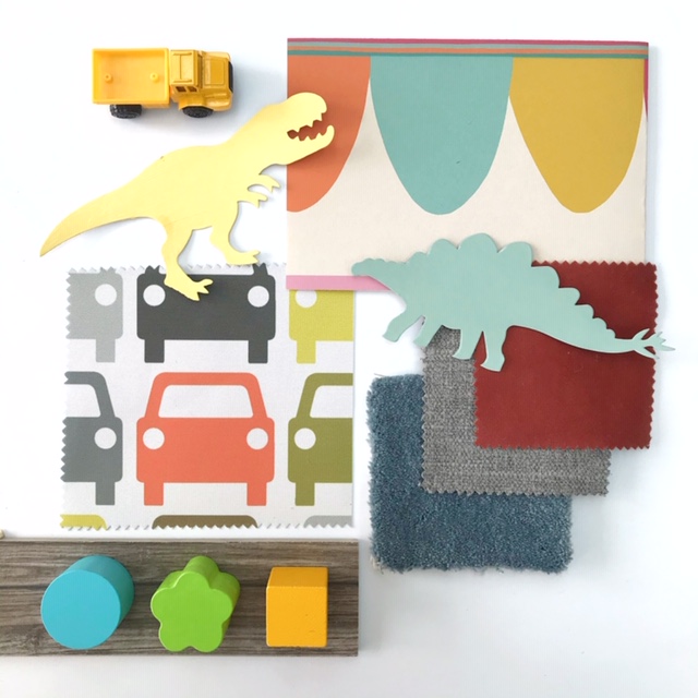 Colourful Mood Board for a Children's playroom