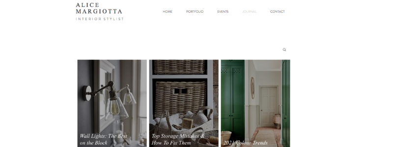 Image featuring blog posts on interior styling