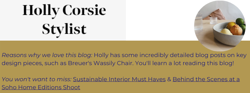 Header image advertising Holly Corsie's styling blog