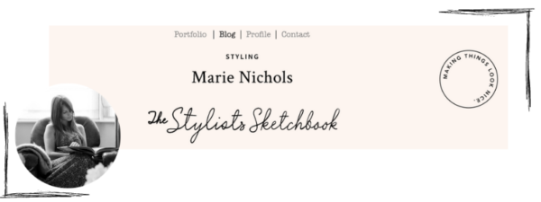Featured image advertising stylist Marie Nichols' blog
