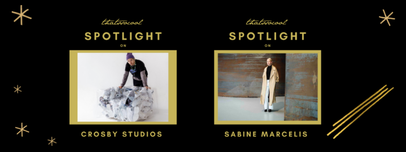 Black header image featuring spotlight interviews with two interiors artists