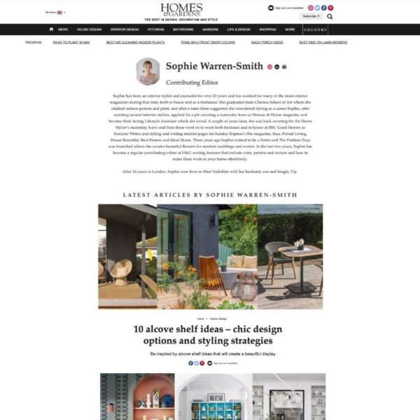 Sophie Warren Smith interior stylist and writer