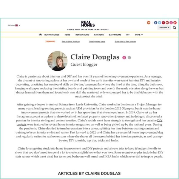 Claire Douglas Interior Stylist 