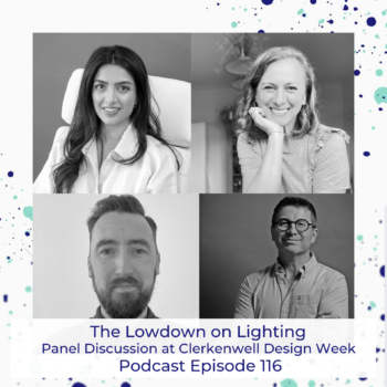 Talking about lighting at the Clerkenwell design week panel discussion with Rukmini Patel, Simon Wallis-Smith Darren Parnaby and Emma Morton-Turner 