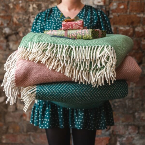 Piles of stunning british blanket company throws