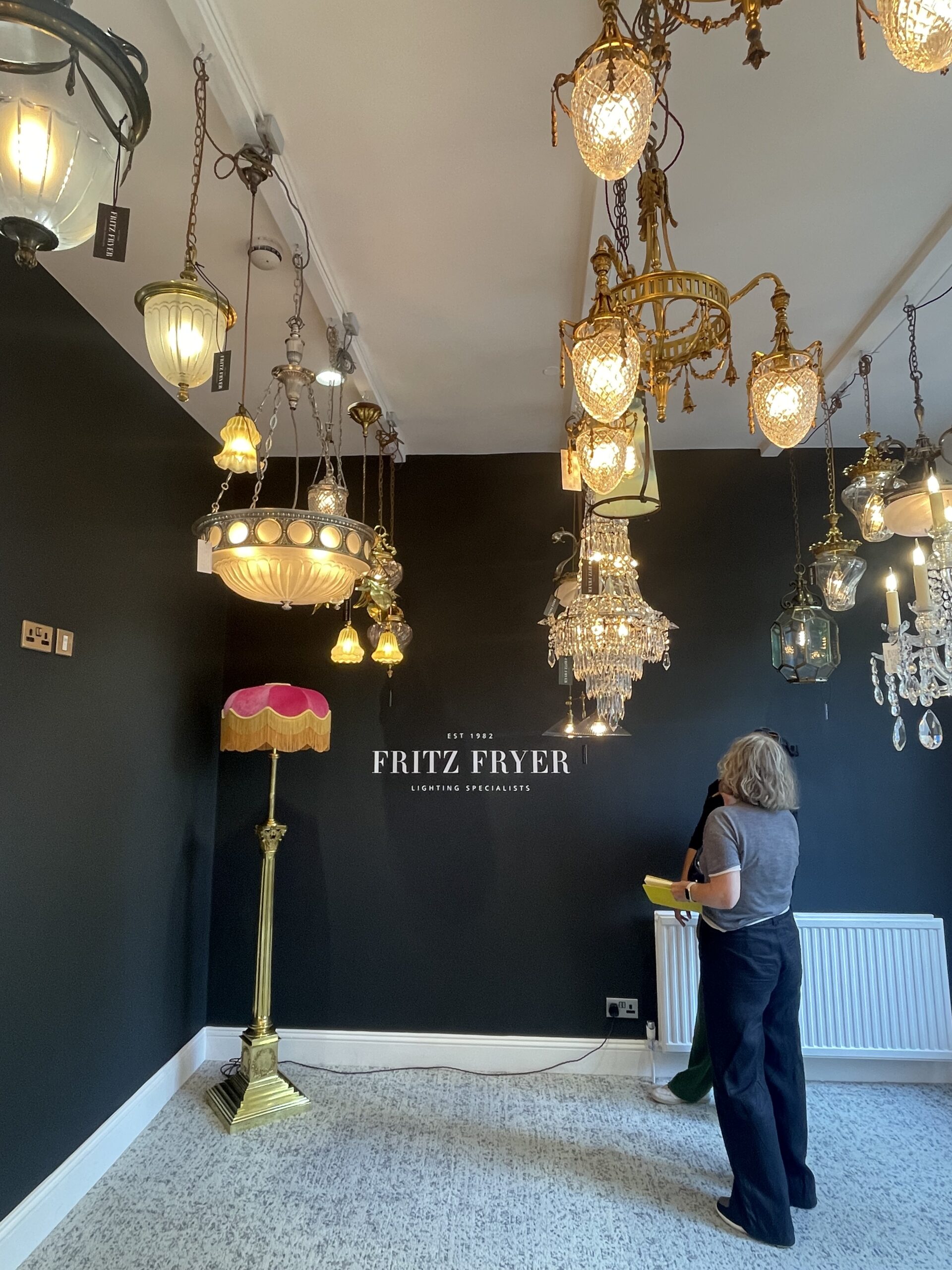 Fritz Fryer Showroom showcasing a small collection of their Antique lighting