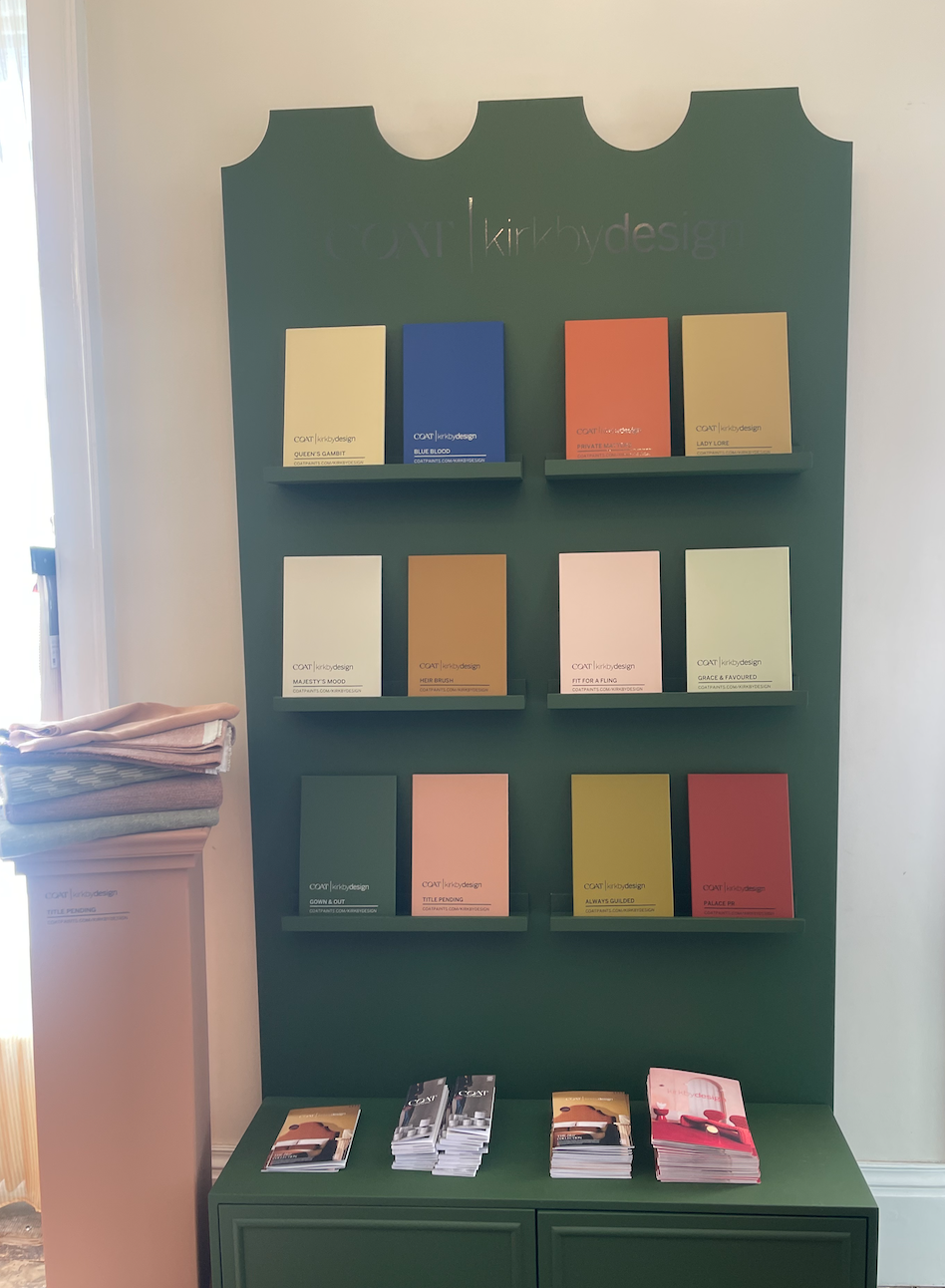 Coat Paints display showcasing their new paint colours 