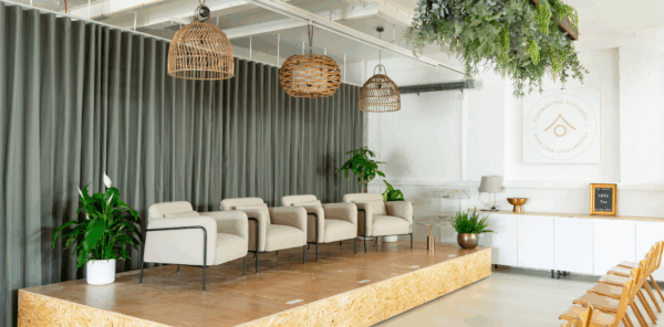 The Atrium at furnishing Futures with Emily Wheeler. What a charity.