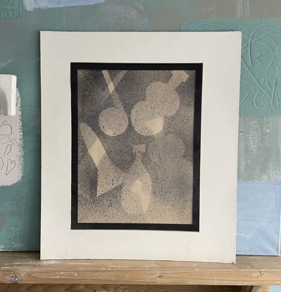 Framed image by lino print in Emma Morton-Turner's house