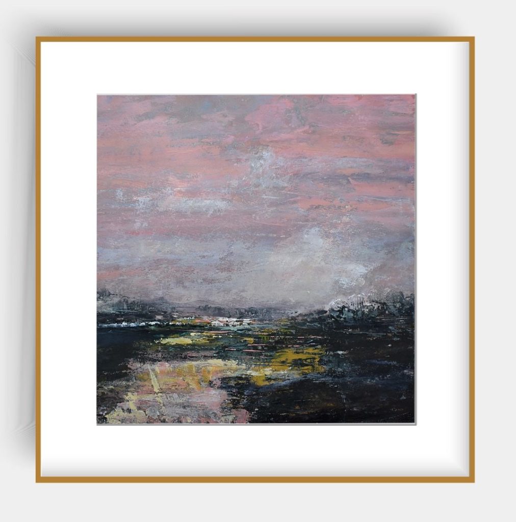 PINK HAZE IN OCHRE FRAME