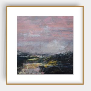 PINK HAZE IN OCHRE FRAME 