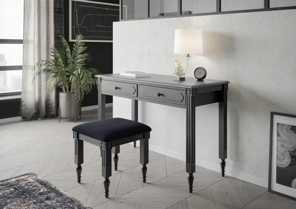 Feather & Black – Casterton dressing table & stool, £399