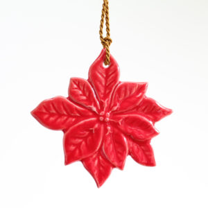 Ceramic Poinsettia Tree ornament 