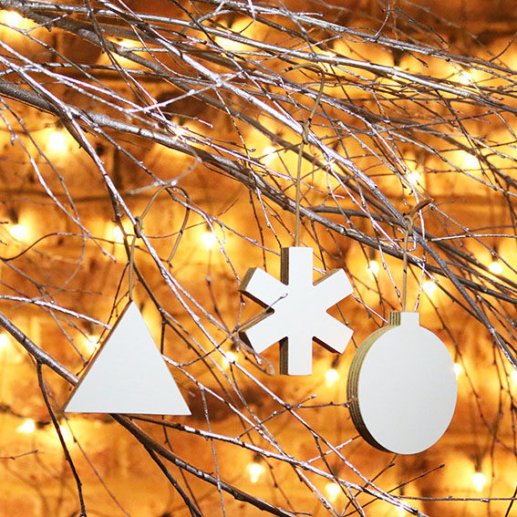 White Birch Ply Tree Ornaments