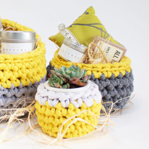 Hand Crocheted Storage Basket 