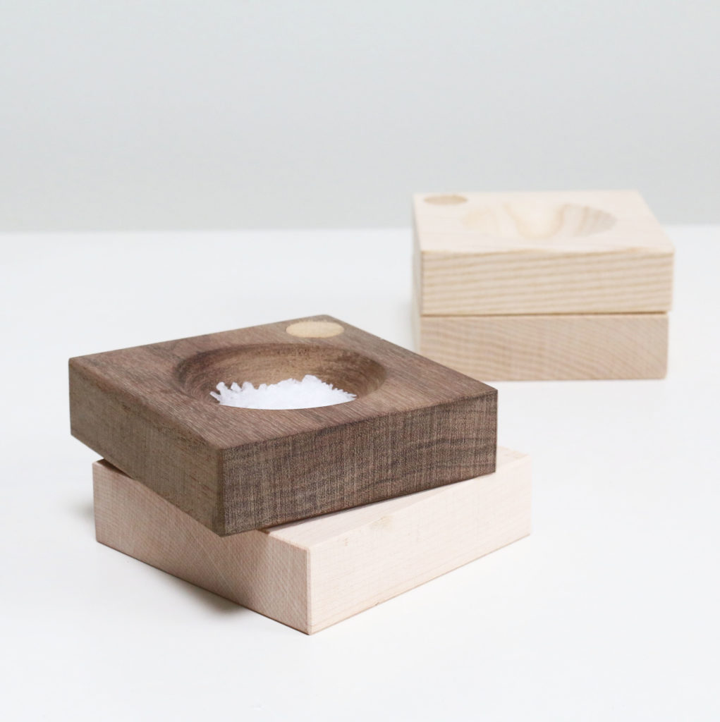 Ash and Walnut Salt and Pepper Box