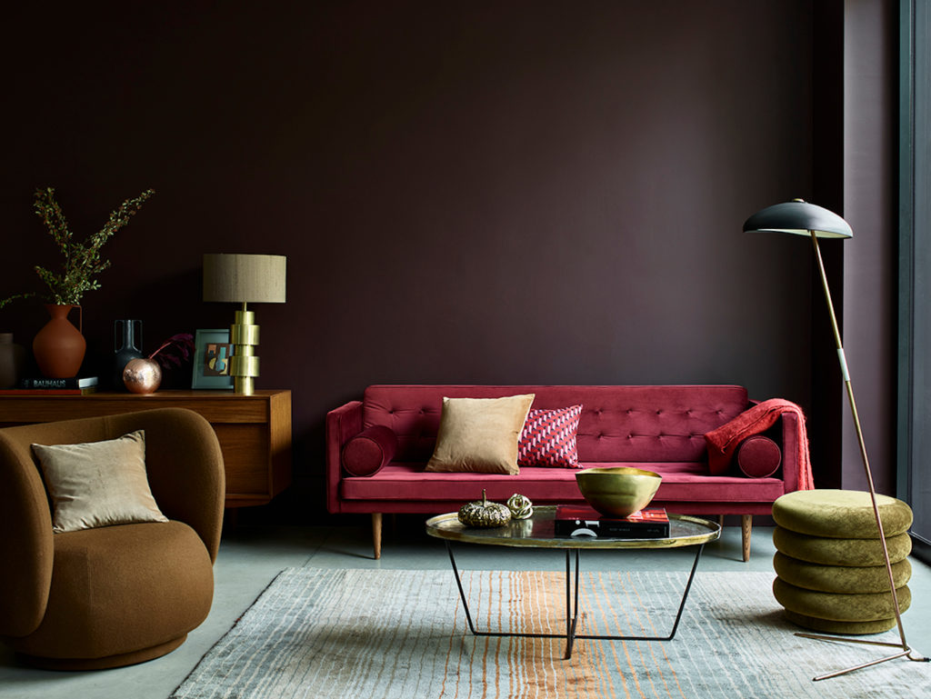 Dulux Heritage Cherry Truffle sofa