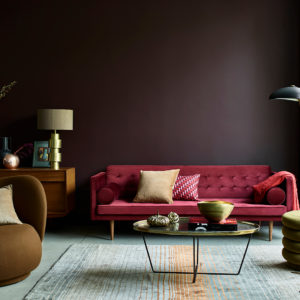 Dulux Heritage Cherry Truffle sofa 