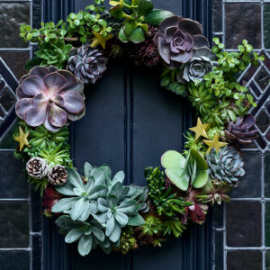 succulent wreath detail 