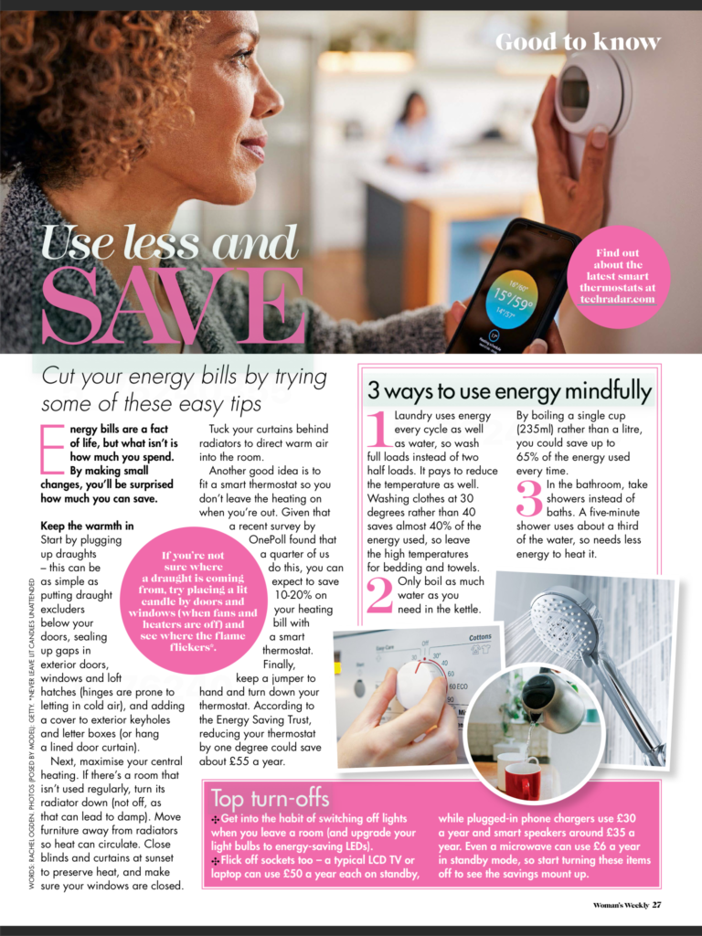 Woman’s Weekly 19th Oct 21 Ways to save energy