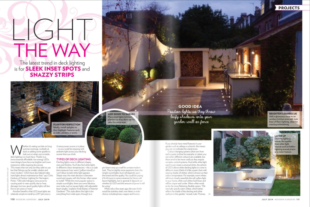 Modern Gardens July 19 Decking Lighting