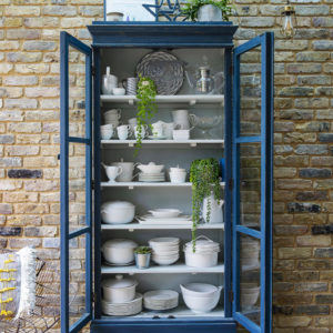Blue glass cabinet with china plates_Jemma Watts_14 