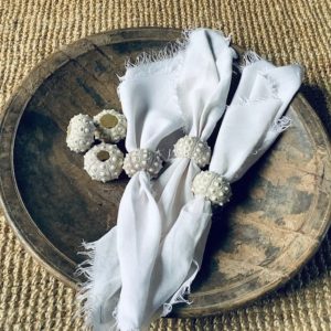 Linen and Sea Urchin shells