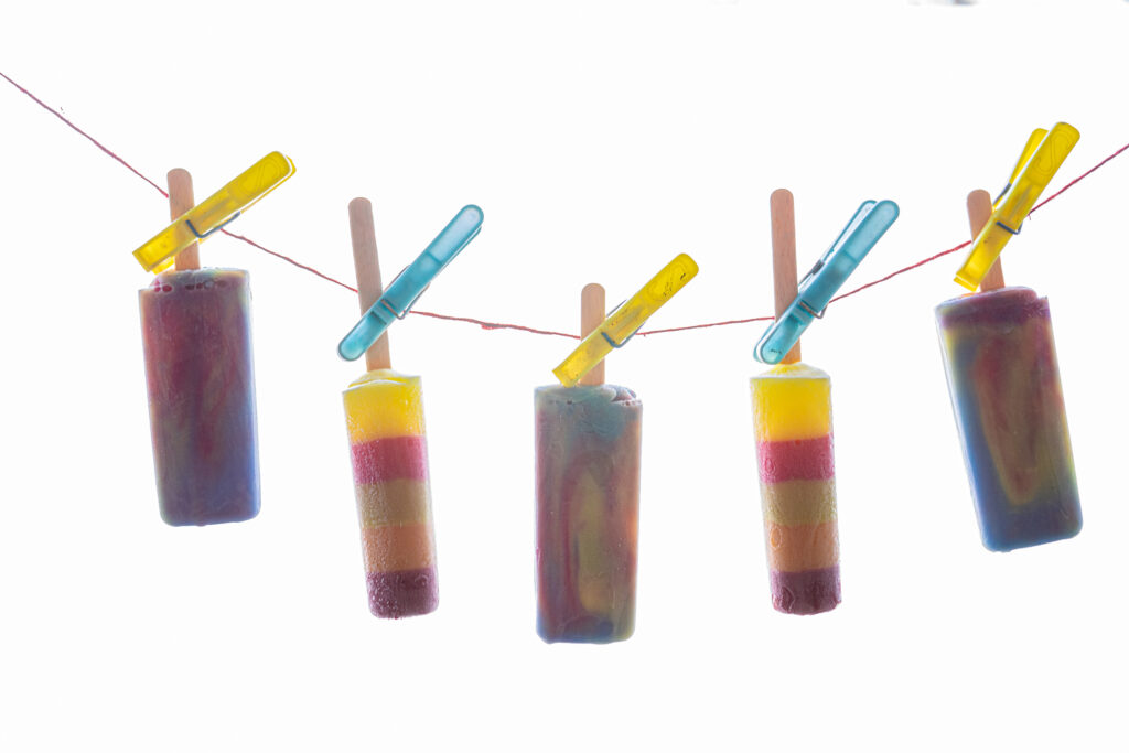 Hanging ice blocks